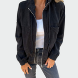 Aksominio tekstūros švarkas su raukšėmis