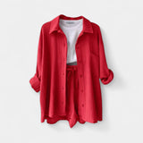 Dvispalvis Vasaros Komplektas Topas ir Šortai