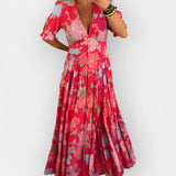 Lengvas Gėlių Suknelė su Kišenėmis