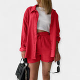 Dvispalvis Vasaros Komplektas Topas ir Šortai