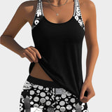 Patogus Dviejų Dalių Maudymosi Kostiumėlis su Gėlių Raštu