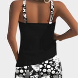 Patogus Dviejų Dalių Maudymosi Kostiumėlis su Gėlių Raštu