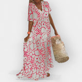 Lengvas vasaros suknelė su raštu