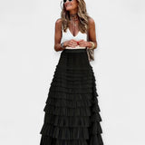 Boho Sijonas su Tinklinio Satino Apdaila