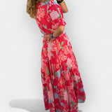 Lengvas Gėlių Suknelė su Kišenėmis