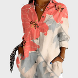 Medvilninė Marškinėliai su Gėlių Raštu