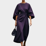 Šikagos Minimalistinis Suknelė su Diržu ir Platomis Rankovėmis