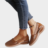 Anatominės Odinės Balerinos su Iškirptėmis ir Dirželiu