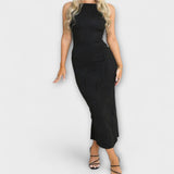 Elegantiška ilga suknelė be rankovių