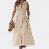 Midi Suknelė su Apykakle