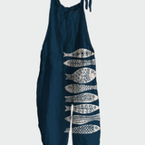 Retro kombinezonas su gėlių raštu – Elegantiškas stilius ir patogumas