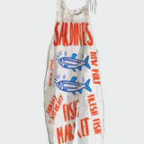 Retro moteriškas kombinezonas su plačiomis kojomis