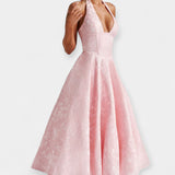 Minkštas Suknelė su Atvira Nugarą ir Korseto Dizainu