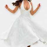 Minkštas Suknelė su Atvira Nugarą ir Korseto Dizainu