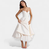 Midi Suknelė su Tiuliu ir Stiliumi