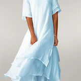 Maja Suknelė su Elegantiškais Volanais