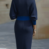 Liora – Elegantiška midi suknelė su drapiruotėmis