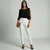 Adel – Elegantiška palaidinė atvirais pečiais ir „cut-out“ detalėmis