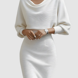 Liora – Elegantiška midi suknelė su drapiruotėmis